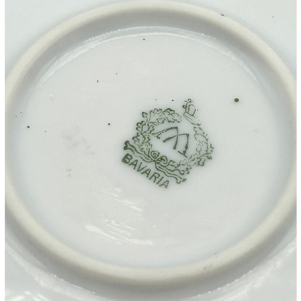 Porzellanfabrik Moschendorf Cabinet Plate 12" Charger Green Roses Antique - Picture 7 of 7